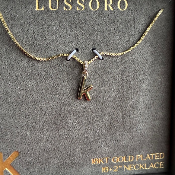 Gold Plated 'K' Initial Necklace - Picture 3 of 6